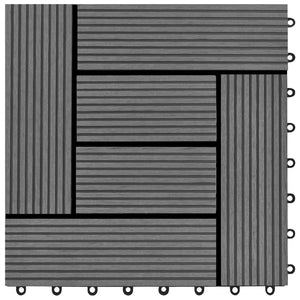 Piastrelle per Decking 22 pz 30x30cm 2mq in WPC Grigio cod mxl 49501