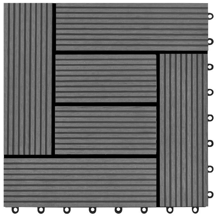 Piastrelle per Decking 22 pz 30x30cm 2mq in WPC Grigio cod mxl 49501