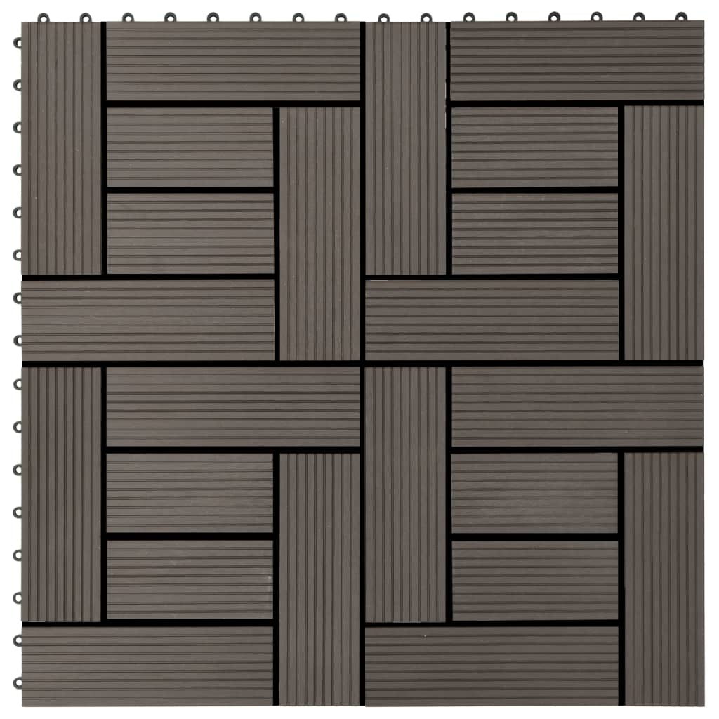 Piastrelle per Decking 22 pz 30x30cm 2mq in WPC Marrone Scuro cod 11867