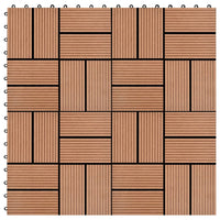 Piastrelle per Decking 22 pz 30x30cm 2mq in WPC Marrone  cod mxl 36780