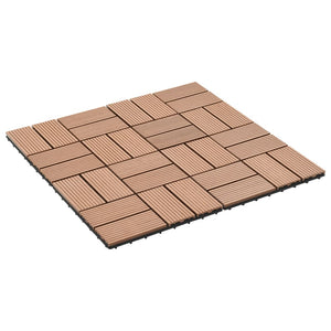 Piastrelle per Decking 22 pz 30x30cm 2mq in WPC Marrone  cod mxl 36780