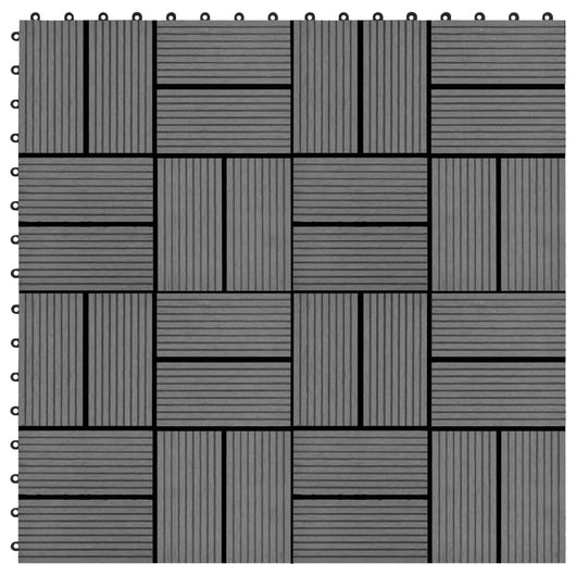 Piastrelle per Decking 22 pz 30x30cm 2mq in WPC Grigio 277807