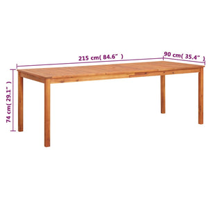 Tavolo da Giardino 215x90x74 cm in Legno Massello di Acacia cod mxl 34522