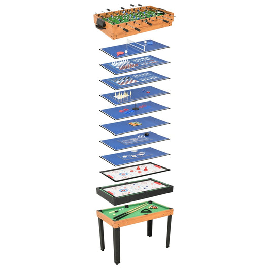 Set Giochi da Tavola 15-in-1 121x61x82 cm in Acero 91944