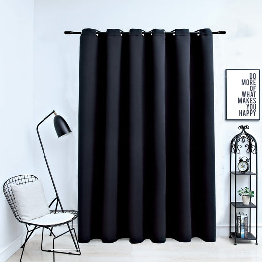 Tenda Oscurante con Anelli in Metallo Nera 290x245  cm 134413