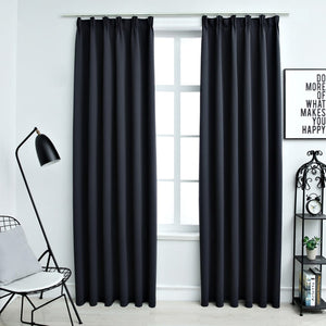 Tende Oscuranti con Ganci 2 pz Antracite 140x175 cm cod mxl 65796