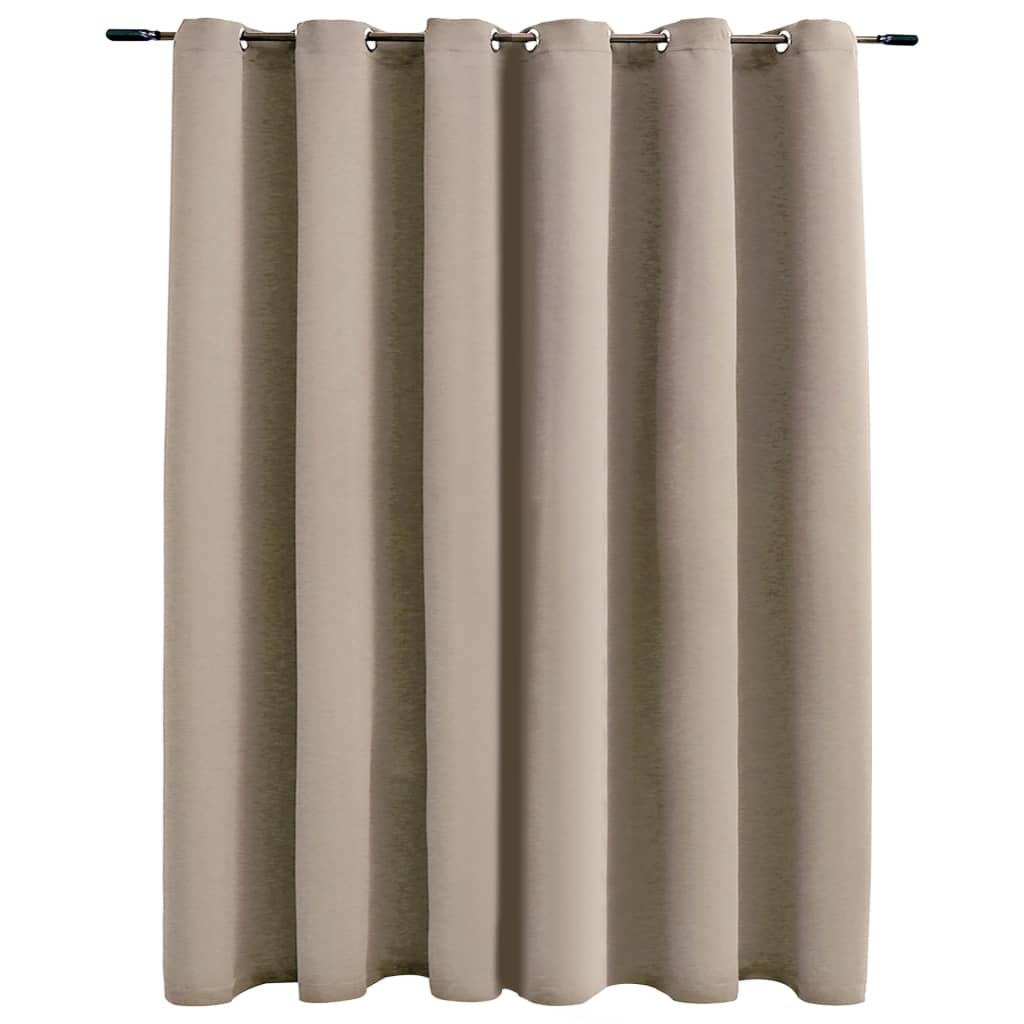 Tenda Oscurante con Anelli in Metallo Beige 290x245 cm 134445