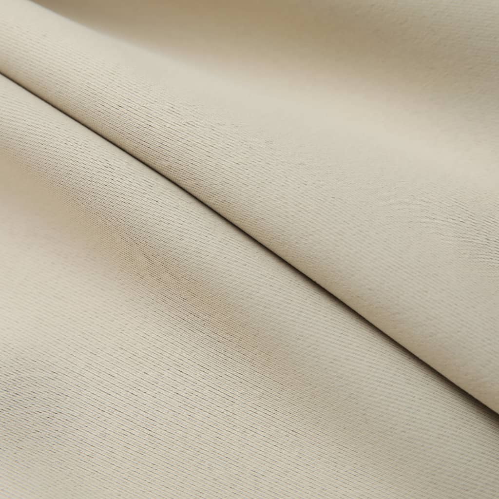 Tende Oscuranti con Ganci 2 pz Beige 140x175 cm 134446