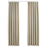 Tende Oscuranti con Ganci 2 pz Beige 140x245 cm cod mxl 76030