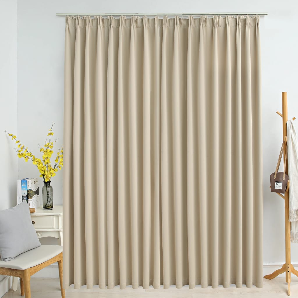 Tenda Oscurante con Ganci Beige 290x245 cm 134449