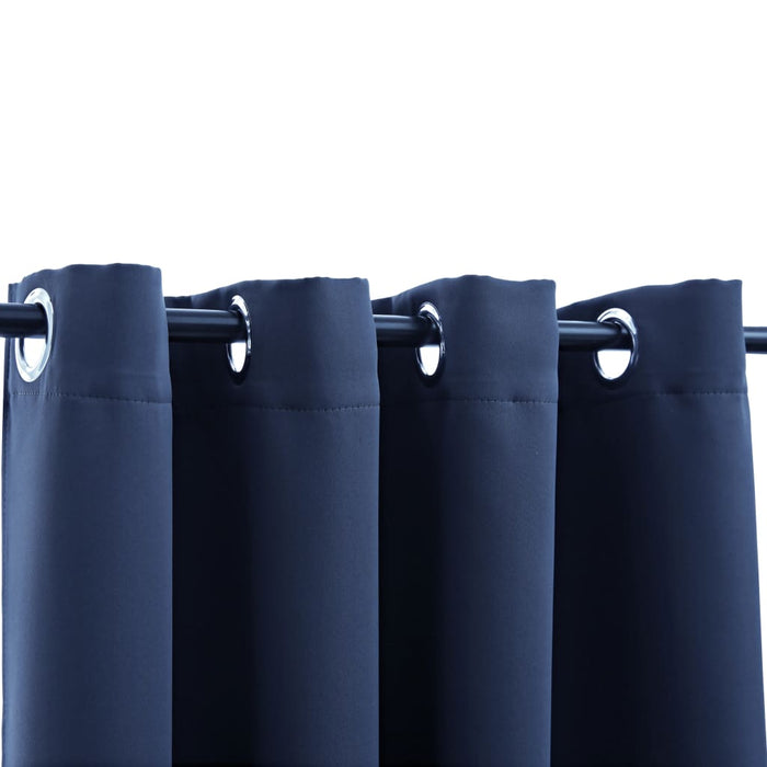 Tenda Oscurante con Anelli in Metallo Blu 290x245 cm 134453