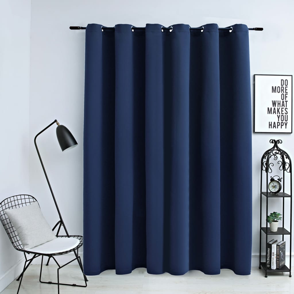 Tenda Oscurante con Anelli in Metallo Blu 290x245 cm 134453