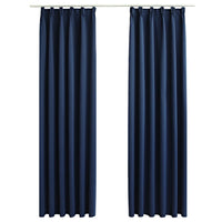 Tende Oscuranti con Ganci 2 pz Blue 140x175 cm cod mxl 68127