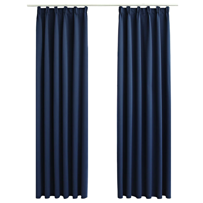 Tende Oscuranti con Ganci 2 pz Blue 140x175 cm 134454