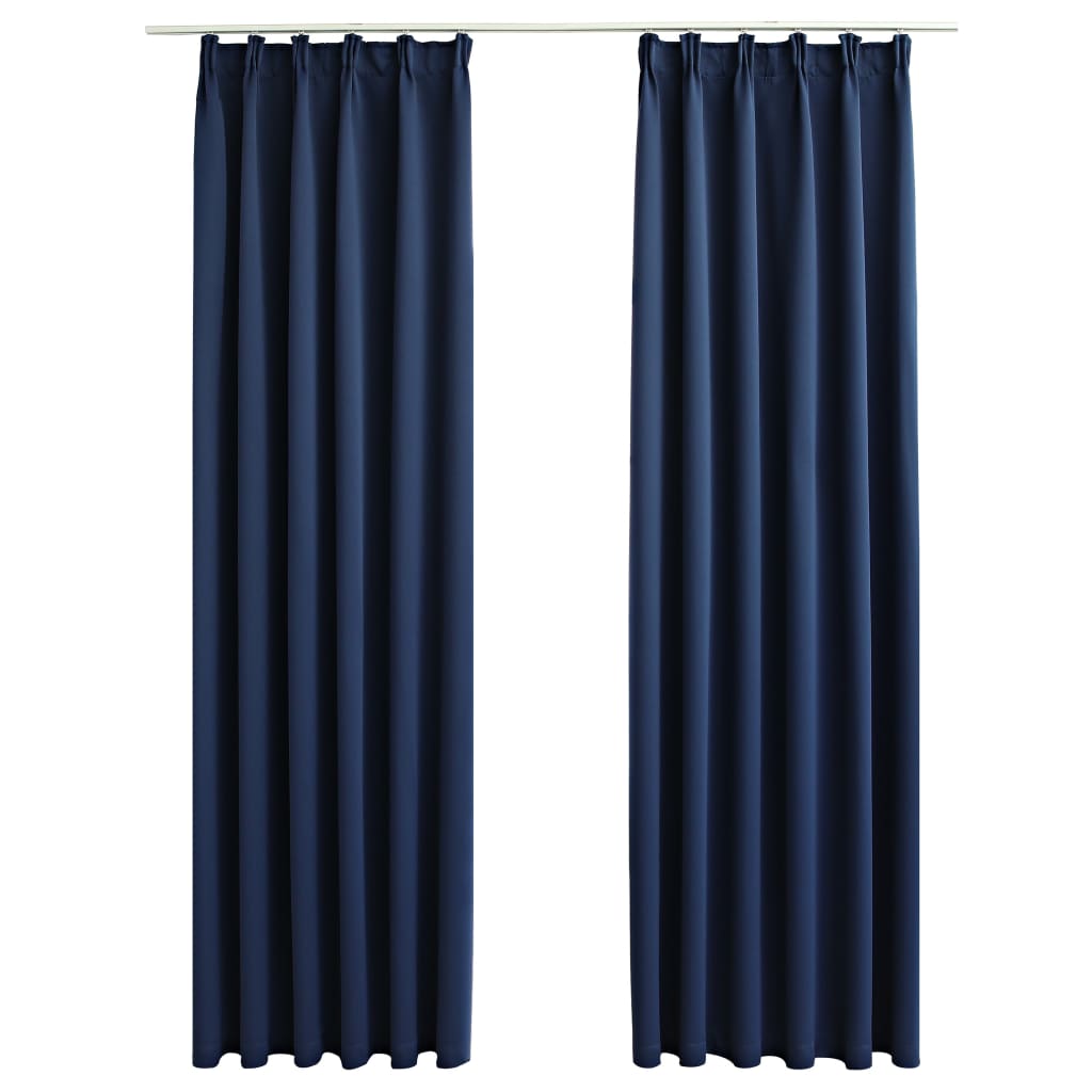 Tende Oscuranti con Ganci 2 pz Blu 140x225 cmcod mxl 103675