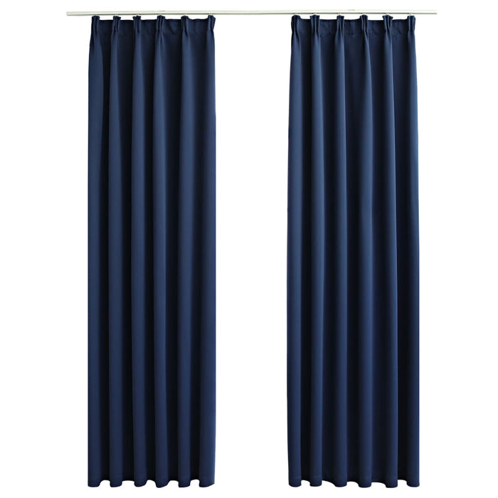 Tende Oscuranti con Ganci 2 pz Blu 140x245 cm cod mxl 59957