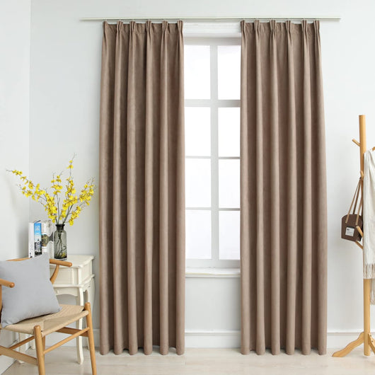 Tende Oscuranti con Ganci 2 pz Grigio Talpa 140x175 cm 134479