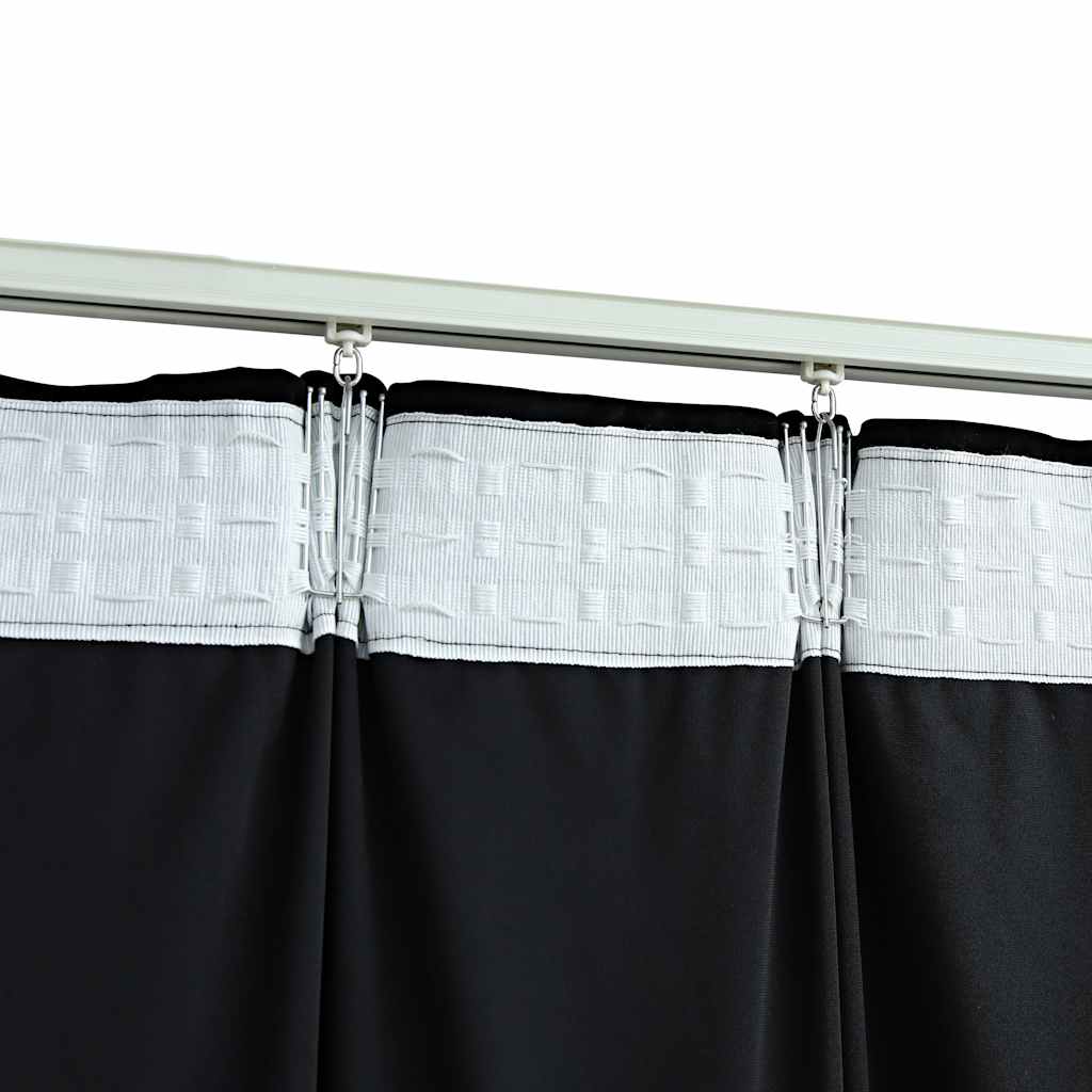 Tenda Oscurante con Ganci Nera in Velluto 290x245 cm 134495