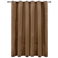 Tenda Oscurante con Anelli in Metallo Velluto Beige 290x245 cm 134507