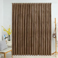 Tenda Oscurante con Ganci Beige in Velluto 290x245 cm 134511