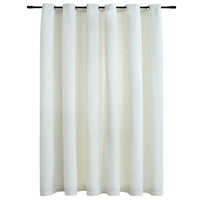 Tenda Oscurante con Anelli in Metallo Velluto Crema 290x245 cm cod mxl 69370