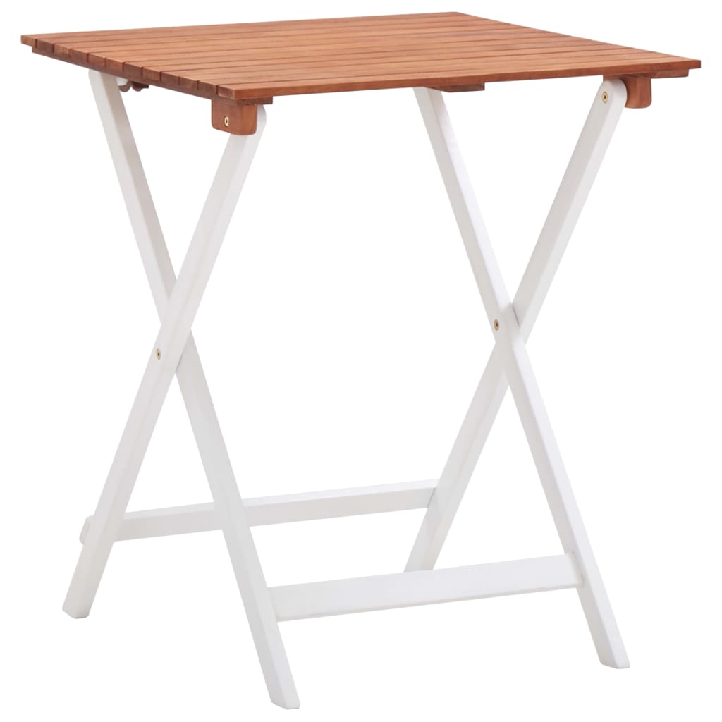 Set da Bistrot 3 pz in Legno di Acacia Marrone Scuro e Bianco 46323