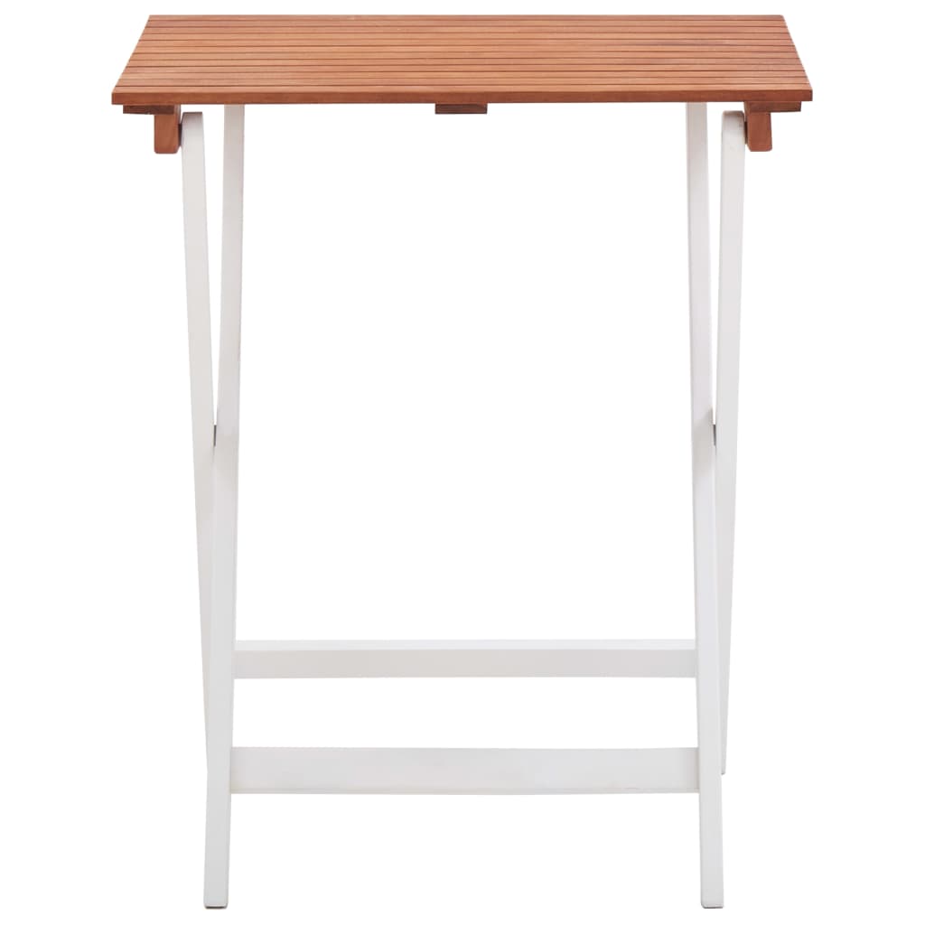 Set da Bistrot 3 pz in Legno di Acacia Marrone Scuro e Bianco 46323