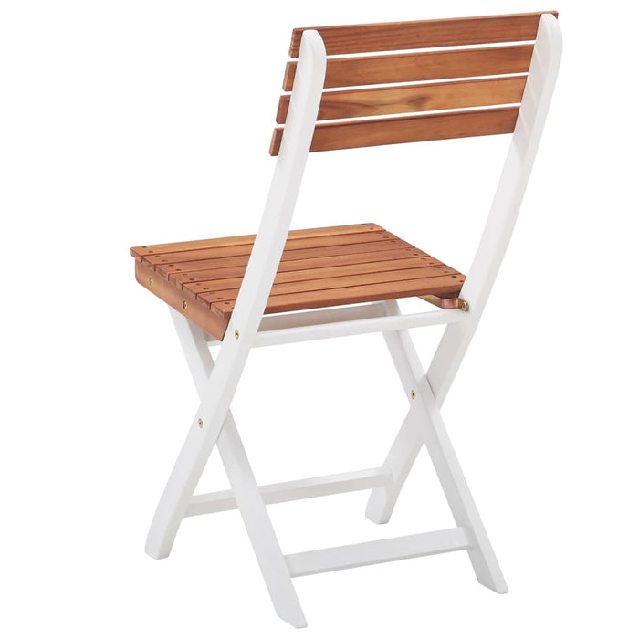 Set da Bistrot 3 pz in Legno di Acacia Marrone Scuro e Bianco 46323