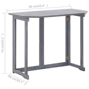 Tavolo da Balcone Pieghevole 90x50x74 cm in Massello di Acacia cod mxl 44157