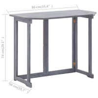 Tavolo da Balcone Pieghevole 90x50x74 cm in Massello di Acacia 46326