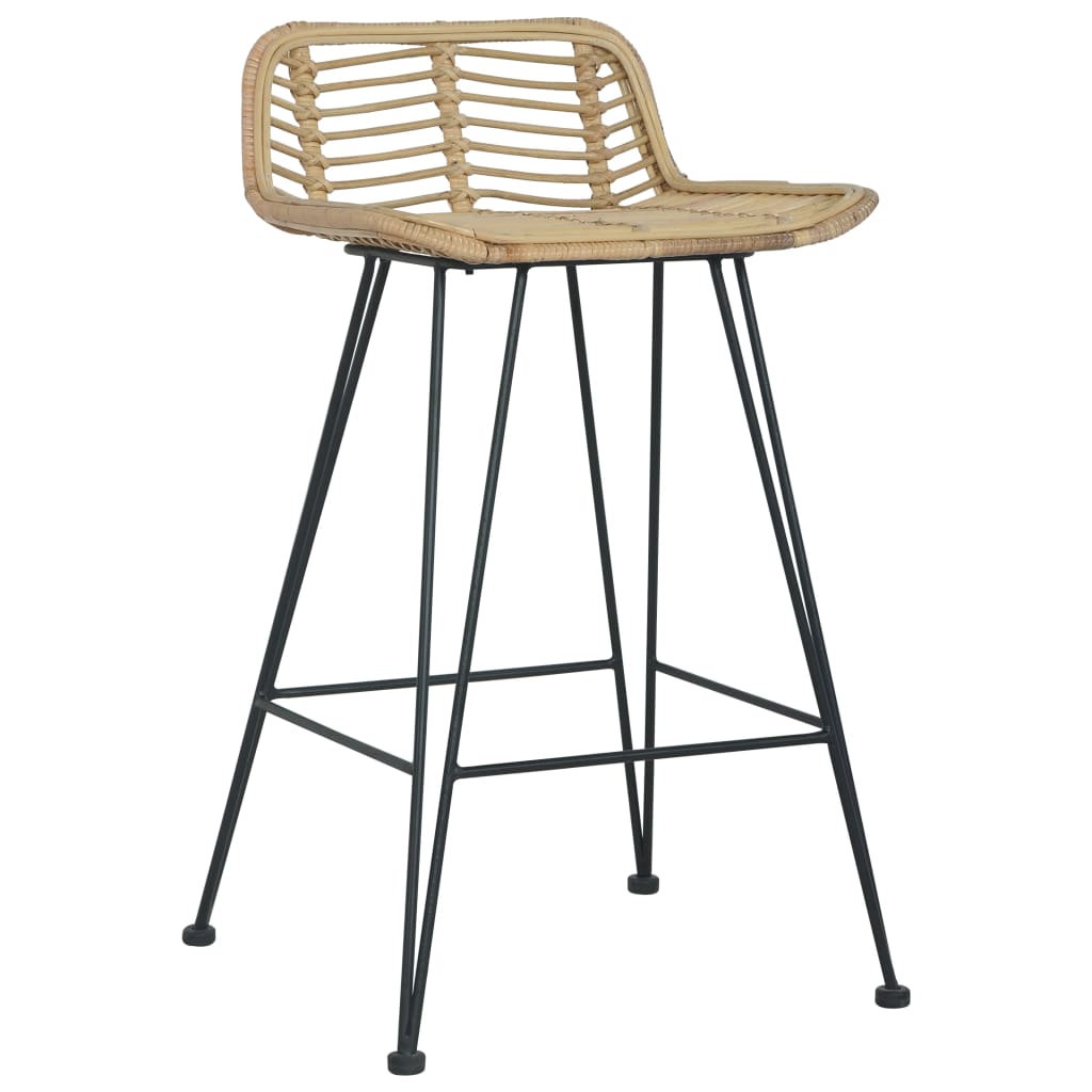 Sedie da Bar 2 pz in Rattan Naturale cod mxl 55278