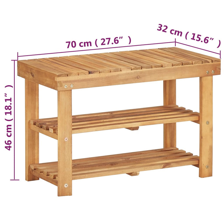 Scarpiera 70x32x46 cm in Legno Massello di Acacia cod mxl 45213