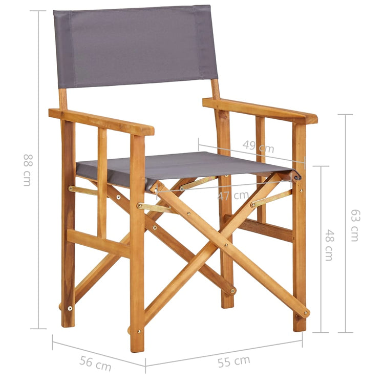 Sedie da Regista 2 pz in Legno Massello di Acacia cod mxl 23319