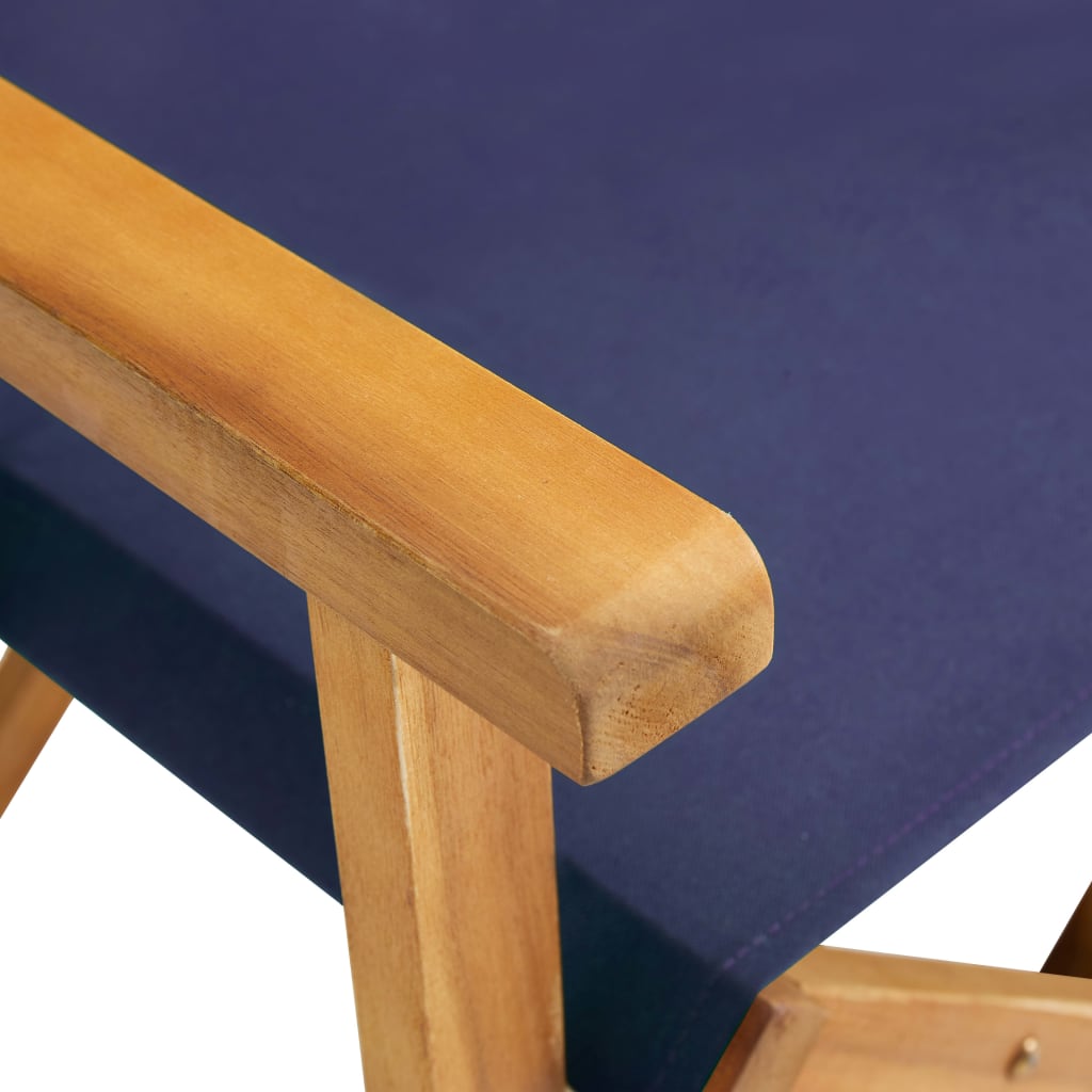 Sedie da Regista 2 pz in Legno Massello di Acacia Blu 45948