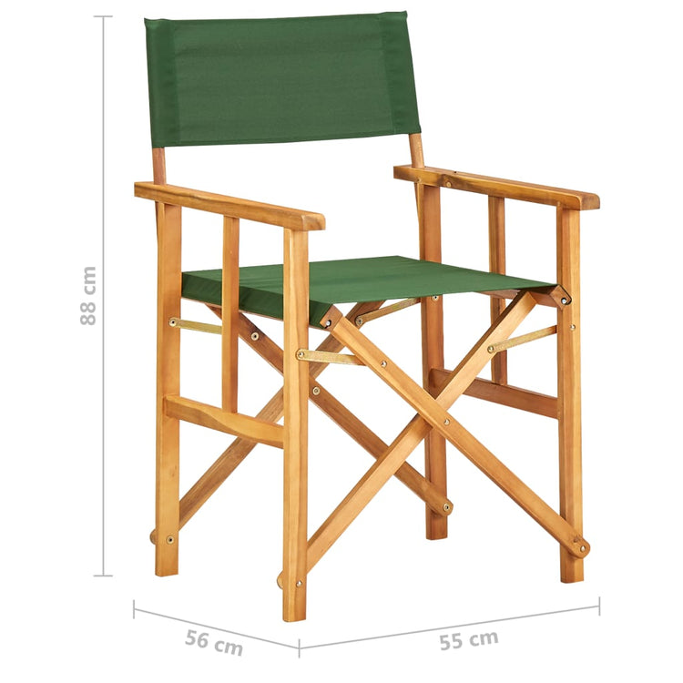 Sedie da Regista 2 pz in Legno Massello di Acacia Verde