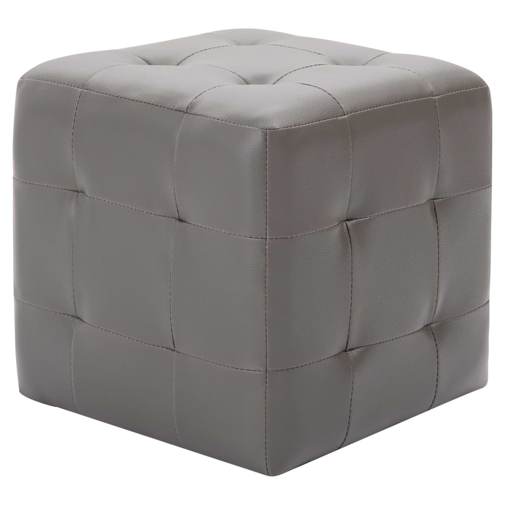 Pouf 2 pz Grigio 30x30x30 cm in Similpelle 278381