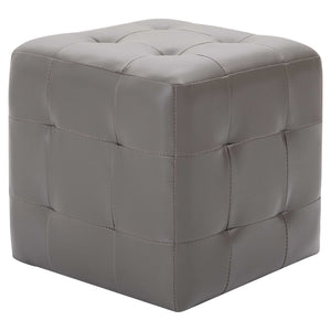 Pouf 2 pz Grigio 30x30x30 cm in Similpelle 278381