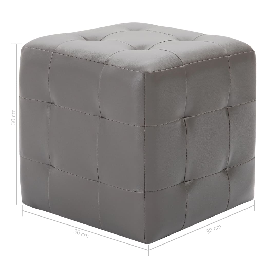 Pouf 2 pz Grigio 30x30x30 cm in Similpelle 278381