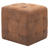 Pouf 2 pz Marrone 30x30x30 cm in Similpelle Scamosciata 278382