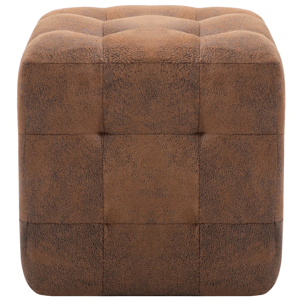 Pouf 2 pz Marrone 30x30x30 cm in Similpelle Scamosciata 278382