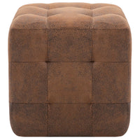 Pouf 2 pz Marrone 30x30x30 cm in Similpelle Scamosciata 278382