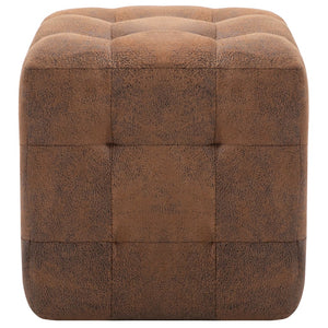 Pouf 2 pz Marrone 30x30x30 cm in Similpelle Scamosciata 278382