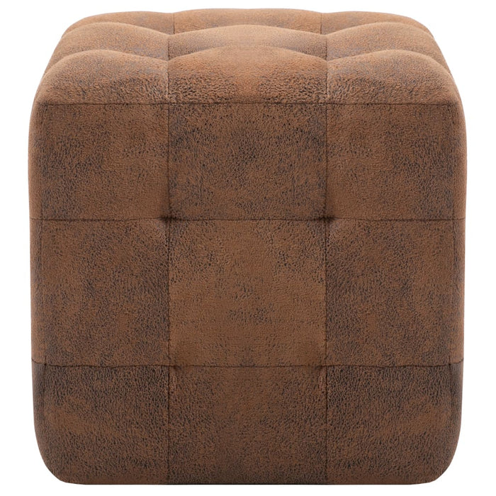 Pouf 2 pz Marrone 30x30x30 cm in Similpelle Scamosciata 278382