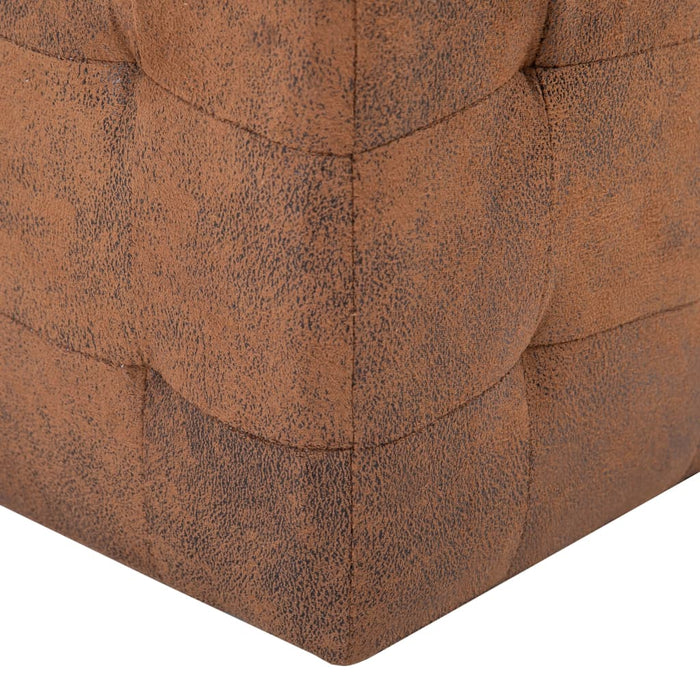 Pouf 2 pz Marrone 30x30x30 cm in Similpelle Scamosciata 278382