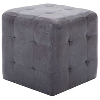 Pouf 2 pz Grigio 30x30x30 cm in Similpelle Scamosciata 278383