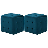 Pouf 2 pz Blu 30x30x30 cm in Velluto 278384