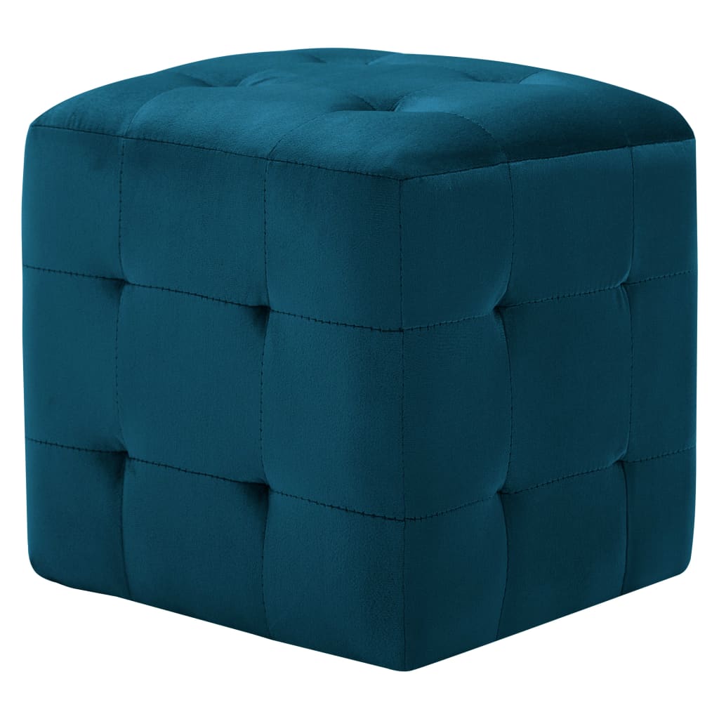 Pouf 2 pz Blu 30x30x30 cm in Velluto 278384