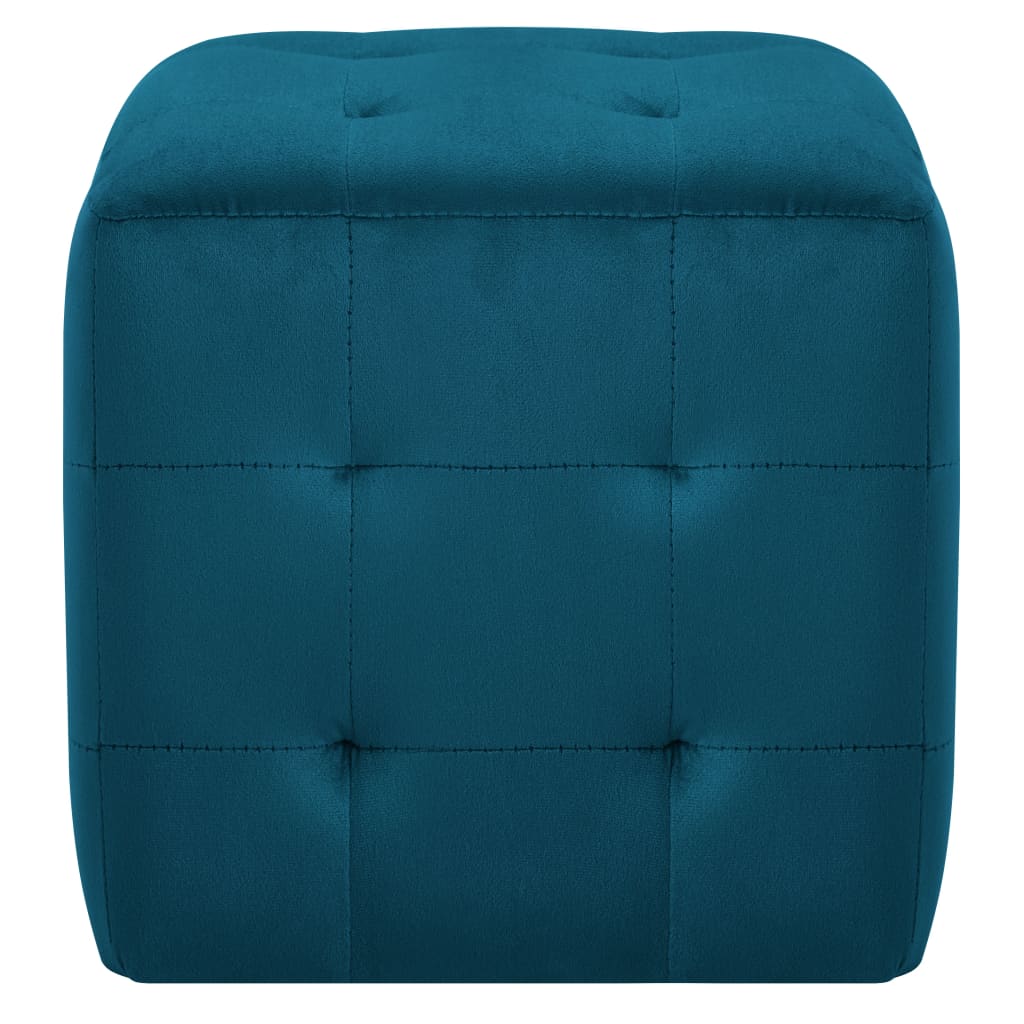 Pouf 2 pz Blu 30x30x30 cm in Velluto 278384