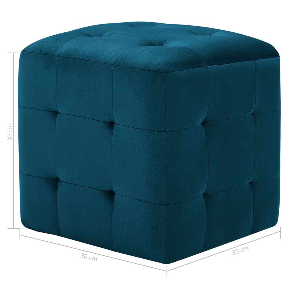 Pouf 2 pz Blu 30x30x30 cm in Velluto 278384