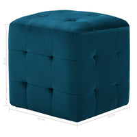 Pouf 2 pz Blu 30x30x30 cm in Velluto 278384